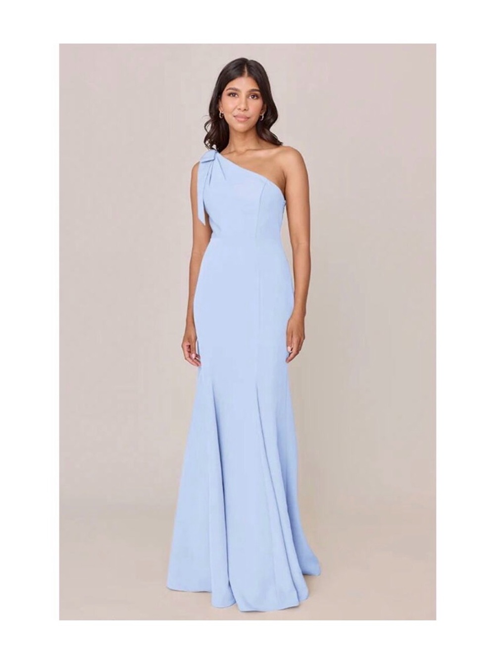 Revelry One-Shoulder Light Blue Gown with Bow